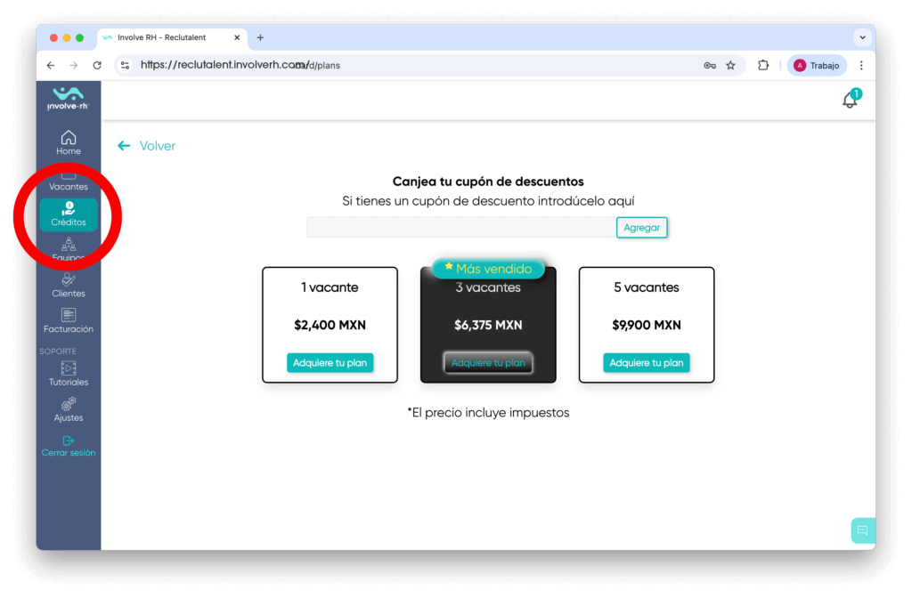 Etapa de evaluación de candidatos en Involve RH
